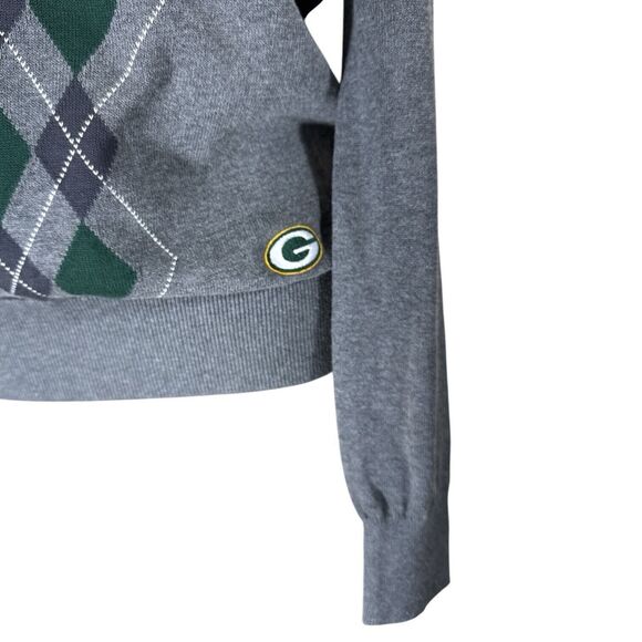 Green Bay Packers NFL Cutter And Buck Argyle Vneck Sweater Size Small - Picture 2 of 6